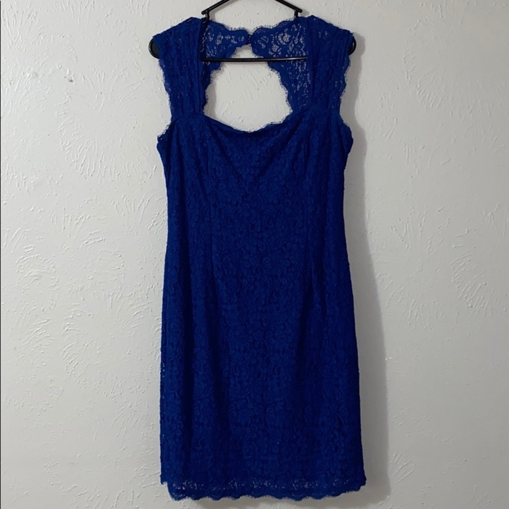 Blue Lace Cocktail Dress